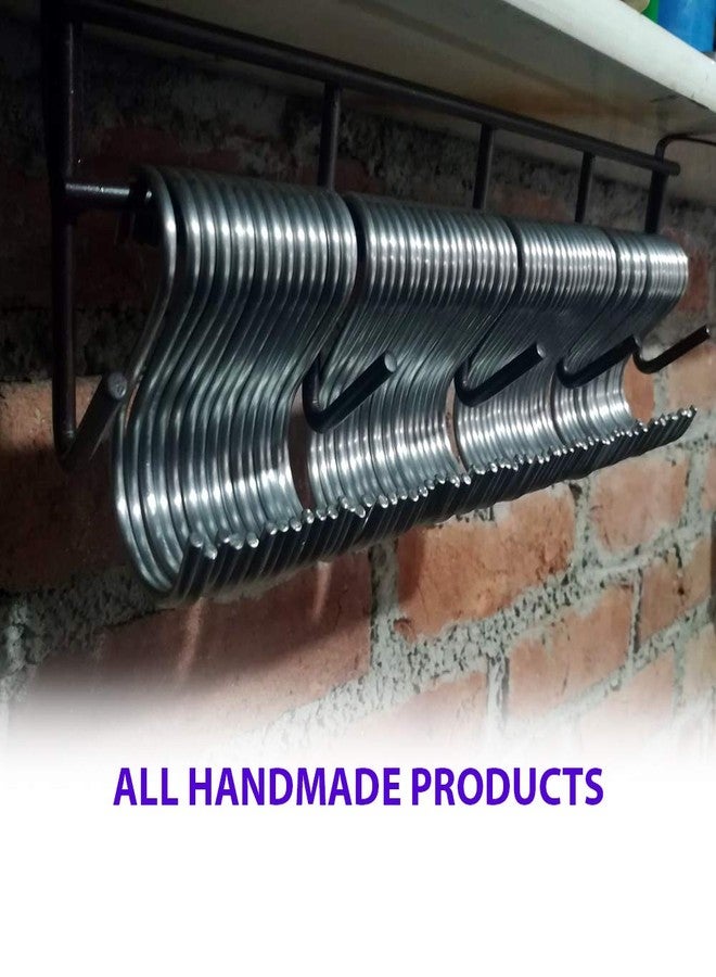 BnoSpace Stainless Steel S Hooks for Hanging 3.5 Inch, 4mm Thick Heavy Duty Hooks up to 15kg - S Shaped Hangers for Kitchen Rack, Utensils, Pots, Bags, Towels & Plants (Pack of 10, Silver) - Image 5